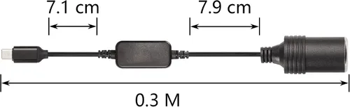 Miniatura 6 de CERRXIAN Cable de alimentación USB C macho a 12V 8W para encendedor de cigarrillos, cable de alimentación para Dash Cam, GPS, tiras de luz LED
