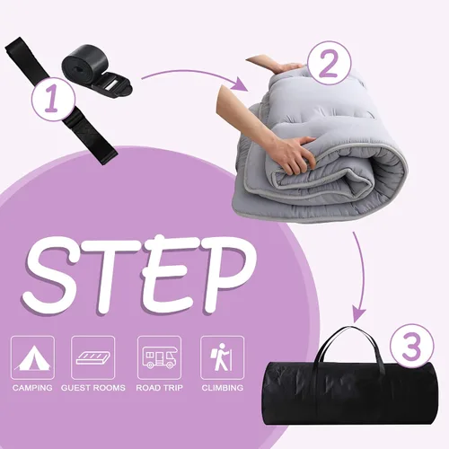 Miniatura 7 de MIRUO Colchoneta de dormir en el suelo para adultos, colchón de futón para niños, colchoneta para dormir, colchón de suelo para adultos, colchón