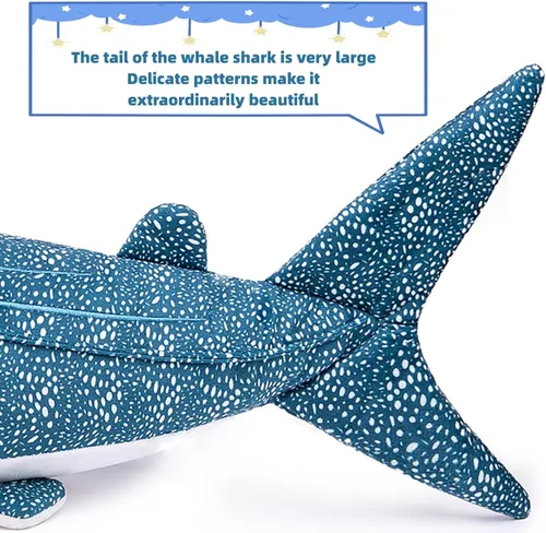 Miniatura 3 de FRANKIEZHOU Peluche de tiburón ballena gigante de simulación, animal de peluche, juguete suave, juguete de peluche, juguetes de peluche, juguetes