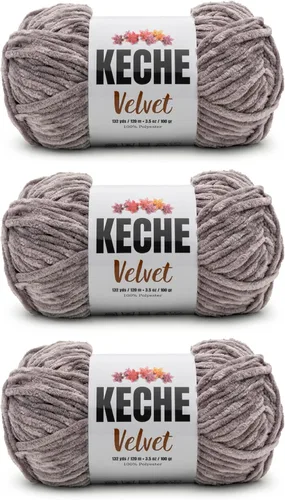 Miniatura 37 de Keche Hilo de terciopelo para ganchillo, manta de felpilla suave, voluminosa, hilo amigurumi, 3.53 oz (132 yardas), color azul bebé