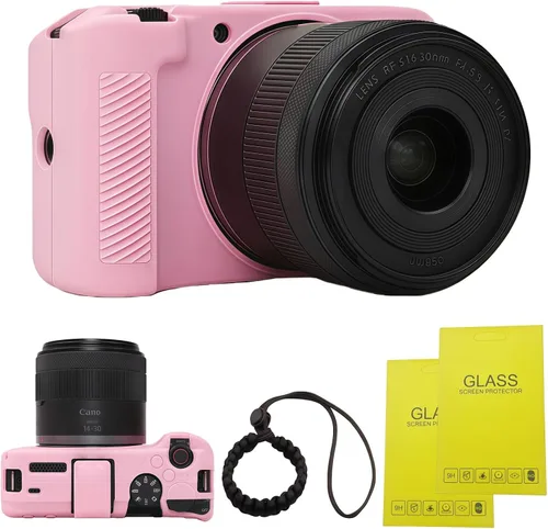 Miniatura 9 de Funda EOS R50V, funda protectora de silicona suave para cámara digital Canon EOS R50 V, diseño antiarañazos, ajuste delgado, con 2 protectores