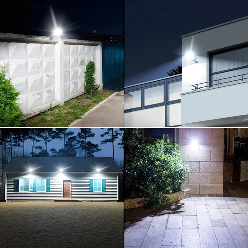 Miniatura 8 de WYWNA Farolas solares impermeables para exteriores, gran angular de 6500 K, luz de inundación solar con sensor de movimiento y control remoto, luz