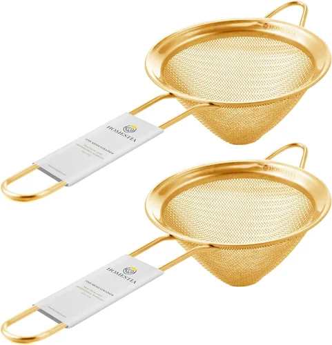 Miniatura 12 de Homestia - Colador de acero inoxidable de malla fina para colar té, colador de té de 3 pulgadas. Plateado