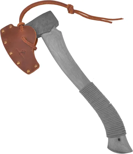 Funda de cuero duradera para hacha, cubierta de cabeza de hacha, protector de hoja de hacha, herramienta de camping Marrón