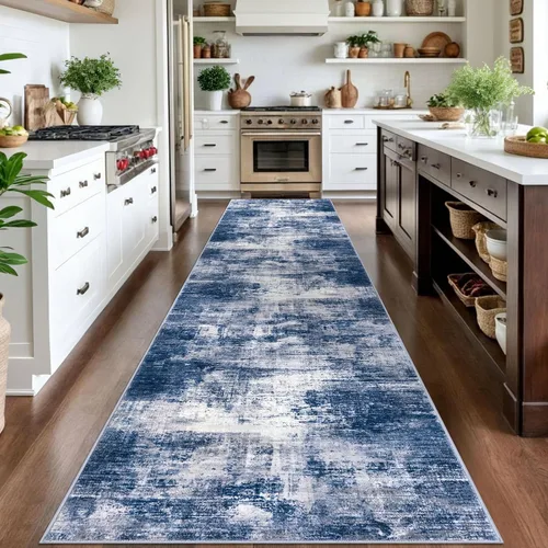 Miniatura 994 de IOHOUZE Alfombra abstracta lavable de 3 x 12 pies para pasillos, antideslizante para cocina, camino de entrada de lana sintética para interiores