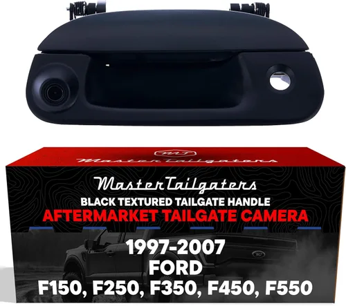 Master Tailgaters Mango negro para puerta trasera con cámara de respaldo de repuesto para Ford F150 F250 F350 F450 F550 (1997-2007) | IP68