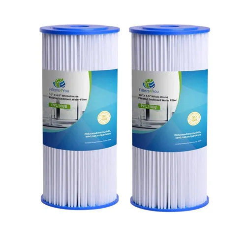CFS Cartuchos de filtro de agua plisados de alto flujo de 10 x 4.5 pulgadas compatibles con modelos HDX HDX4PF4 - Filtro de repuesto de 30 micrones