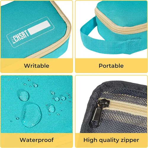 Miniatura 5 de Estuche grande para lápices, estuche duradero para bolígrafos con gran capacidad, bolsa de papelería portátil minimalista con asa para escuela
