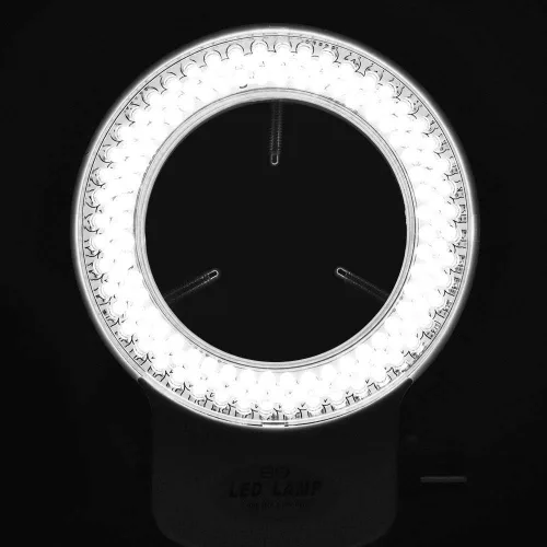 Miniatura 4 de Lámpara de luz de anillo de microscopio ajustable 144 LED para microscopio estéreo. (blanco/negro) (blanco)
