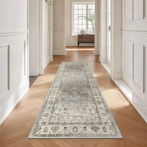 Miniatura 6 de Alfombra de pasillo lavable de 2 x 6 pies - Alfombras de cocina con respaldo antideslizante vintage suave estilo granja, alfombra de entrada