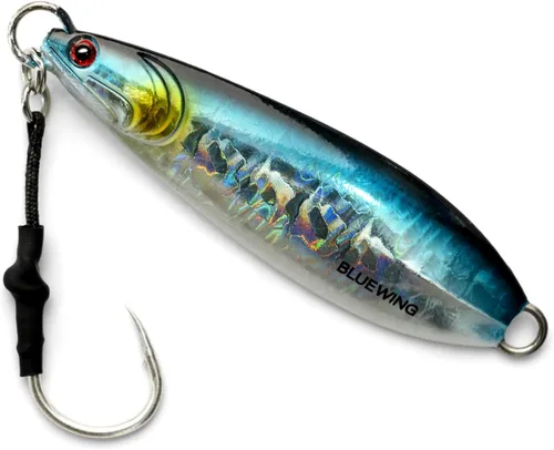 Miniatura 21 de BLUEWING Señuelos de pesca para agua salada de paso lento, plantillas verticales de 2.82 oz-35.27 oz cebo de hundimiento de peces con gancho