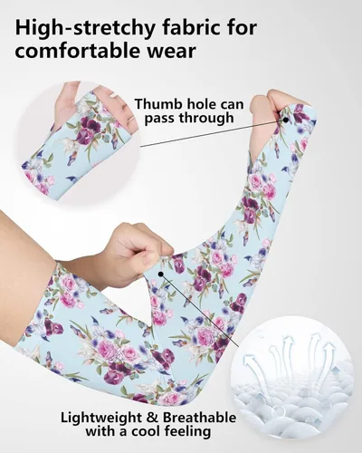 Miniatura 4 de 2 Pairs Gardening Sleeves for Women Sun Protection Arm Sleeves for Women Anti-Slip Floral Gardening Sleeves 03