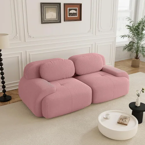 Miniatura 53 de Sofás modulares sin hueso de 152.8 pulgadas para sala de estar, sofá modular con diván en forma de L, cómodo asiento profundo tapizado de tela