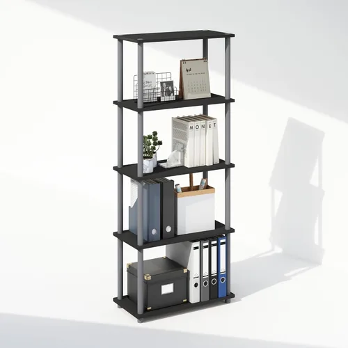 Miniatura 15 de Furinno Turn-N-Tube Estantes de almacenamiento, estante esquinero de 4 niveles, estante de exhibición de montaje sin herramientas, estantería
