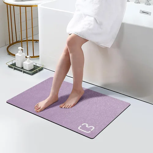 Miniatura 42 de RUERYA Tierra de Diatomeas Alfombras de Baño 23.6 x 15.7 pulgadas, Secado Rápido Súper Absorbente Base de Goma Antideslizante Alfombra de Baño
