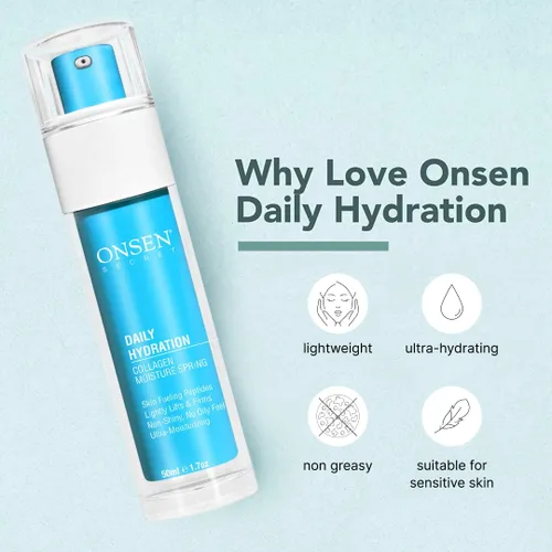 Miniatura 4 de Onsen Secret Loción hidratante antienvejecimiento orgánica de hidratación diaria crema de día y noche, crema facial antiarrugas, colágeno totalmente