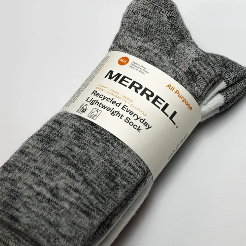 Miniatura 4 de Merrell Calcetines acolchados ligeros reciclados para hombre y mujer, paquete de 3 pares, soporte de arco de senderismo Repreve