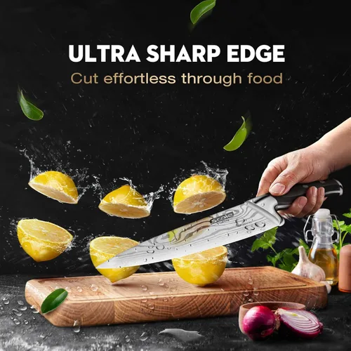 Miniatura 2 de SCOLE® Juego de cuchillos de cocina ultra afilados de acero inoxidable 1.4116 alemán de alta calidad, mango ergonómico, juego de cuchillos