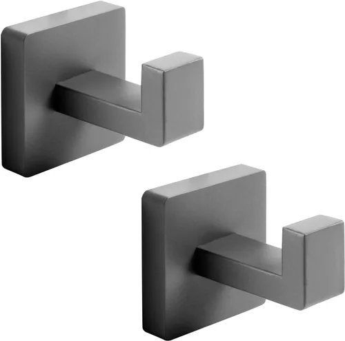 Miniatura 7 de Ganchos para Toallas de Acero Inoxidable Resistente, Ganchos Cuadrados para Bata Montados en la Pared para Baño, Cocina, Dormitorio, Hotel Cromado