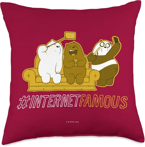 Miniatura 5 de Cartoon Network We Bare Grizz Panda Ice Bear Internet, famosa almohada de 16 x 16 pulgadas, multicolor