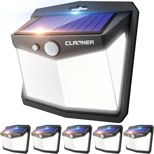 Miniatura 15 de Claoner - Luces solares con sensor de movimiento [128 LED/4 paquetes], luces para exterior con 3 modos de iluminación con 270° de angulo