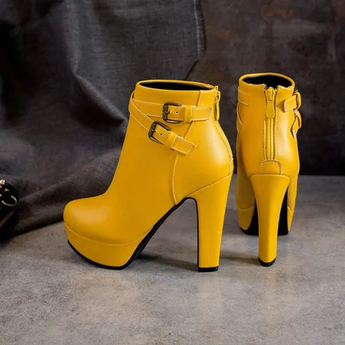 Miniatura 25 de Scaoruki Zapatos de otoño de moda para mujer, botines de tacón de bloque