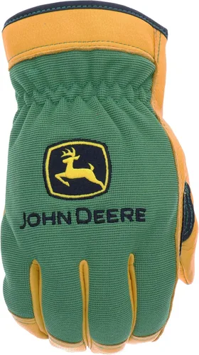 Miniatura 2 de John Deere JD00008-XL Guantes de cuero de venado de grano superior para hombres, resistentes a la abrasión, color marrón claro, resistentes al agua