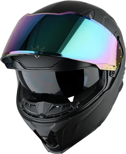 Miniatura 5 de 1Storm Casco integral de motocicleta para adultos, hombres y mujeres, casco de carreras de bicicleta de calle, aprobado por DOT, con un escudo extra