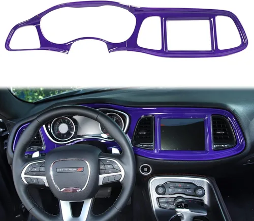 Miniatura 10 de Voodonala para Consolas Centrales Challenger, Cubierta Protectora del Tablero de Instrumentos para 2015-2024+ Dodge Challenger, Accesorios Azul