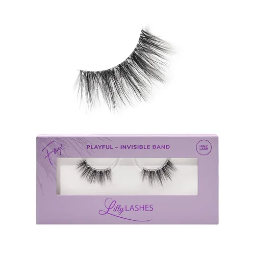 Miniatura 8 de Lilly Lashes Banda Transparente, Pestañas Postizas con Pestañas de Banda Invisible, Medias Pestañas de Aspecto Natural, Media Pestaña Estilo Ojo