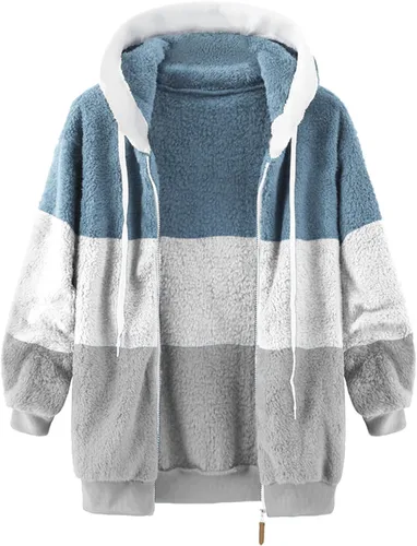 Miniatura 2 de SNKSDGM Women's 2023 Fashion Fuzzy Fleece Jackets Warm Winter Zipper Warm Shearling Shaggy Faux Fur Hoodies Coat Outwear