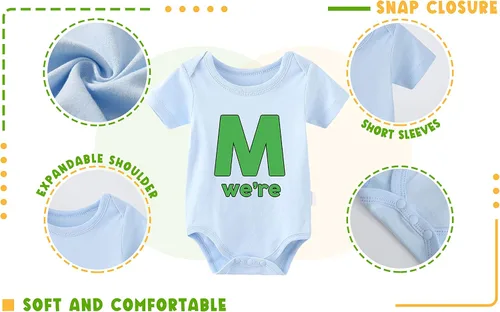 Miniatura 3 de Traje de trillizos para bebé, Yes We Are Triplets, recién nacido, gemelos, mameluco OMG con gorro