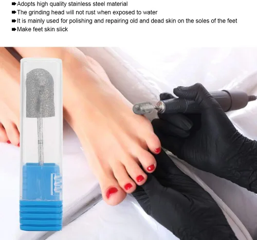 Miniatura 2 de Broca de cono de pedicura, pedicura de acero inoxidable, pedicura, callos de pie, lijado, cabeza, pies, limar las uñas para pulir y reparar la piel
