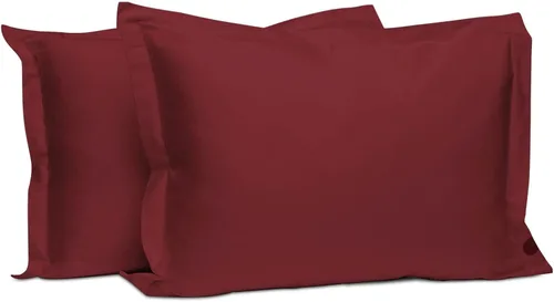 Miniatura 30 de Pizuna Juego de 2 fundas de almohada de 100 % algodón puro, tamaño estándar, color blanco, lujosas fundas de almohada de 400 hilos de satén