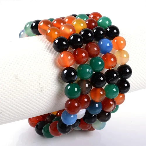 Miniatura 2 de JUSTINSTONES 8mm Round Beads Stretch Bracelet 7 Inch Unisex