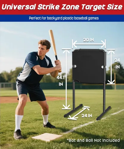 Miniatura 2 de Garbuildman Baseball Strike Zone Target para bolas de plástico, marco de metal portátil para lanzar y golpear herramienta de entrenamiento