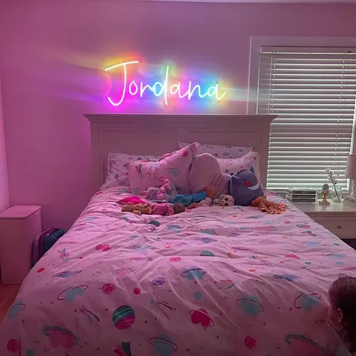 Miniatura 4 de Letreros de neón personalizados, letrero de neón colorido personalizable para decoración de pared, luz de neón LED personalizada con nombre