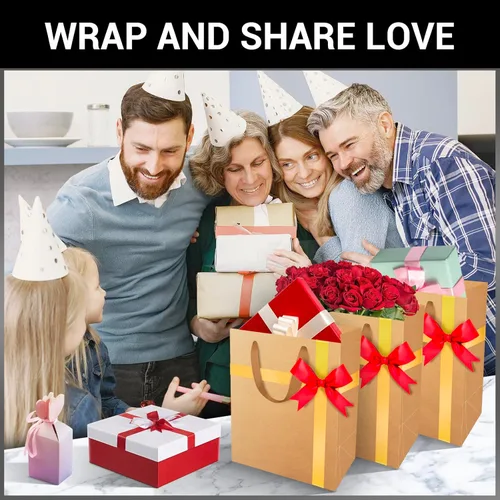 Miniatura 6 de EUSOAR Bolsas de papel de estraza grandes de 9.8 x 5.1 x 12.6 pulgadas a granel, bolsas resistentes para recuerdos de fiesta, cumpleaños, bodas