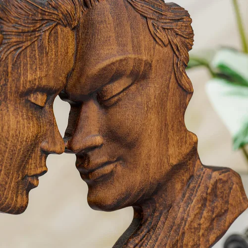 Miniatura 8 de BGCOPPER Estatua de madera para pareja, esculturas abstractas de pareja para decoración del hogar, regalo de mujer para aniversario, boda