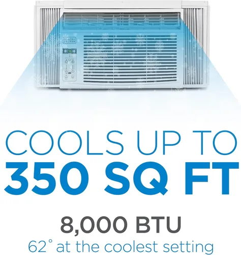 Miniatura 3 de BLACK+DECKER Aire acondicionado de ventana de 8000 unidades térmicas británicas (BTU), unidad de aire acondicionado de ventana enfría hasta 350 pies
