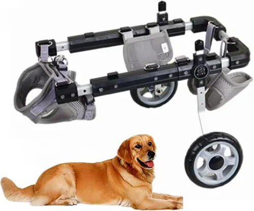 Dog Wheelchair Adjustable Pet Wheel Chair for Back Legs, 2-Wheel Dog Cart for Hind Leg, Rear Support Mobility Aid Fit Leg/Hip Weakness, Easy to