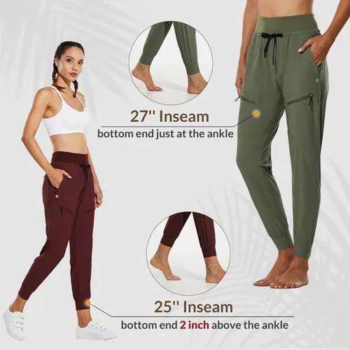 Miniatura 5 de BALEAF - Pantalones deportivos ligeros y atléticos para mujer, de cintura alta y secado rápido, cinco bolsillos con cierre y protección FPU 50+
