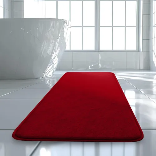 Miniatura 31 de Alfombra de baño de lujo – 1 pieza de alfombrilla de baño de espuma viscoelástica, antideslizante y ultrasuave, altamente absorbente, fácil