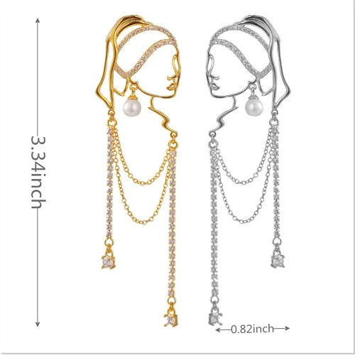 Miniatura 7 de Aretes de arte abstracto únicos para mujer, niña, borla de araña, joyería de moda, Latón, Circonia cúbica
