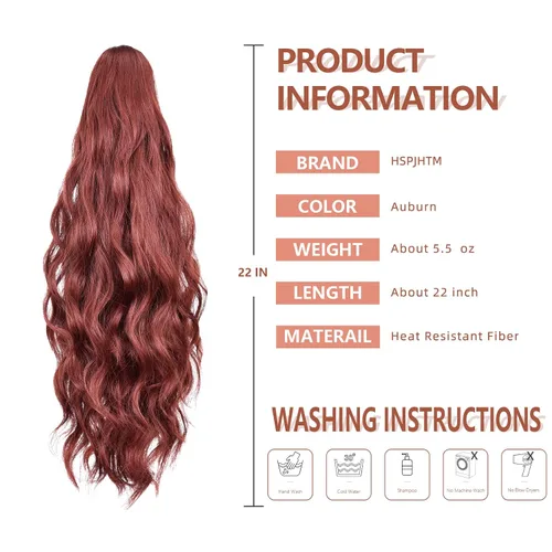 Miniatura 217 de Extensiones de cola de caballo de cabello rubio, extensiones de cola de caballo para mujer, pinza de extensiones de cabello rizado de 12 pulgadas