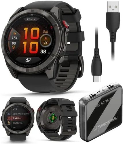 Garmin Fenix 8 Pro - Reloj inteligente con GPS multideportivo AMOLED LTE y satélite conectado por satélite, tecnología inReach: zafiro gris carbono
