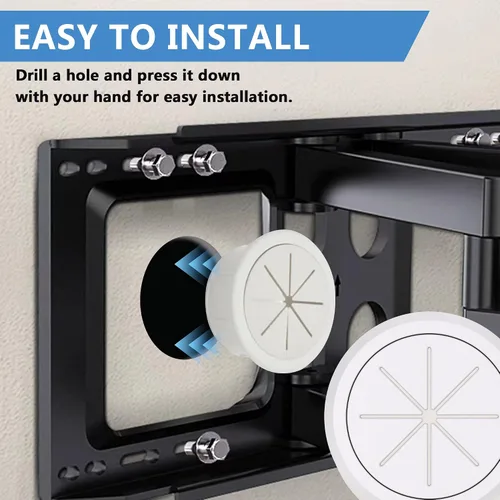 Miniatura 5 de ROOWINTOO Kit de gestión de cables para TV, ocultador de cables de pared para TV, incluye 2 pases y accesorio para taladro de sierra de agujero
