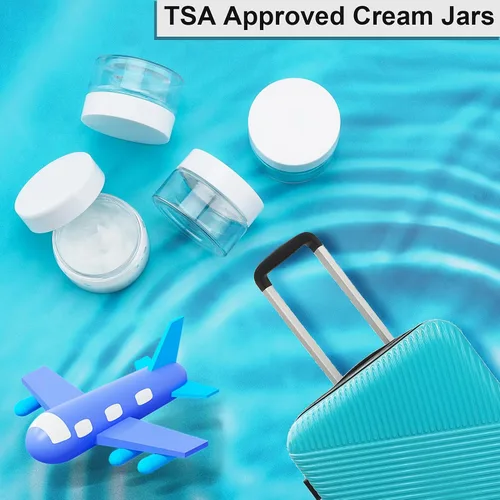 Miniatura 7 de Cosywell Tarros de viaje para crema para artículos de tocador, aprobados por la TSA, paquete de 4 recipientes de cosméticos recargables a prueba
