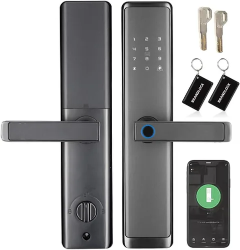 Miniatura 8 de Sophies Cerradura inteligente de entrada sin llave con asa, cerradura de puerta WiFi, control de aplicación Tuya, cerrojo de huellas dactilares