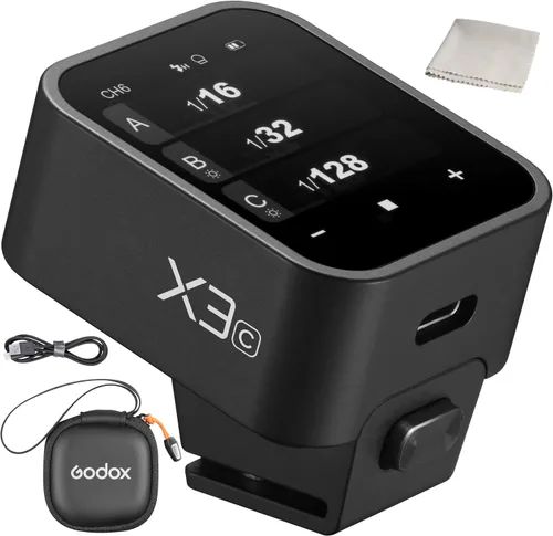 Godox Disparador de flash X3C X3-C para cámara Canon, transmisor de pantalla táctil OLED inalámbrico TTL de 2.4G, compatible con TTL